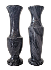 Vintage Smokey Grey Decorative Black Marble Vases picture