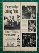 1954 Vintage Early Times America's Top Selling Straight Whiskey Print Ad C1 picture