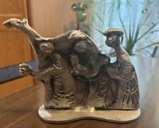 Don Drumm Art Aluminum Wisemen With Camel Nativity Piece Sculpture Magi 9