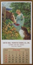 South Hill, VA 1920 Advertising Calendar 10x19 Poster, Lumber, Dog and Horse Art picture