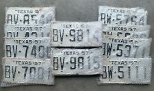 1957 Texas License Plate PAIR MATCH SET With Star Separator VINTAGE ANTIQUE picture