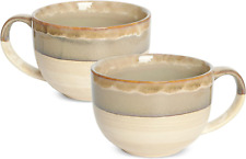 Ceramic Jumbo Coffee Mug Set of 2, 23 Oz, Large Mug Soup Bowls with Handles, Dis picture
