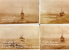 WWI USS Jason AC-12 Rescues USAT Meade Army Transport 4 Postcard Set RPPC picture