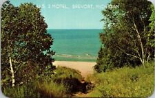 Lake Michigan ~ Brevort MI-Michigan, US Hwy 2 Motel, Vintage Postcard picture