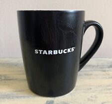 Starbucks 2020 Black on Black Matte Embossed Floral Mug  White Interior 10oz picture