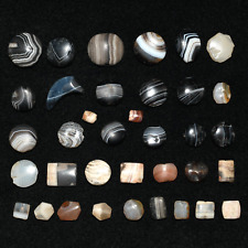 Lot Sale 36 Ancient Margiana Greco Bactrian Large Banded Agate Stone Beads picture