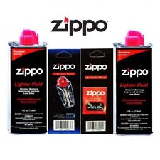 Zippo 2 Can 4oz Fuel Fluid and 1 Flint and 1 Wick GIft Set Value Combo picture