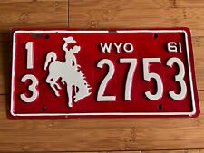 1961 Wyoming License Plate Tag 13 2753 picture