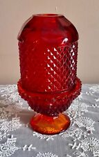 Viking Ruby Red Amberina Diamond Point Fairy Light Lamp picture