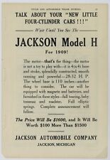 1909 Jackson Automobile Co. Ad: Model H w/ Specs - Jackson, Michigan picture