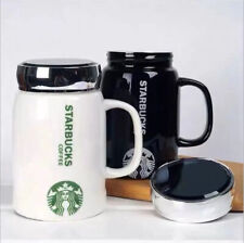 2024 New Starbucks Classic Simple Glossy Ceramic Coffee Mug with Mirror Lid picture