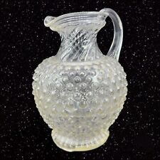 Vintage INDIANA  Tiara Glass Clear Hobnail Drink Pitcher With Swirl Top 1960s picture