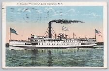 1919 Postcard Steamer Vermont Lake Champlain New York Ny Ship picture