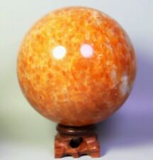 2.65lb Natural Sunstone Quartz Crystal Sphere Ball Stone Stand Healing Specimen picture
