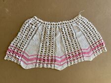 Vintage Hand Crochet Pink & White Table Topper picture