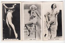 3 1938 Beautiful Film Star Cards OLIVIA DE HAVILLAND * TOBY WING * RAQUEL TORRES picture