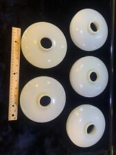 FIVE Nice 3” Tall Antique Vintage White Milk Glass Lamp Shades. SUPER DEAL picture