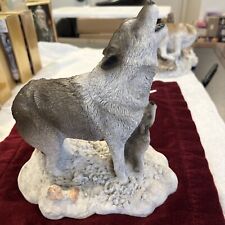 Vintage Howling Lessons Wolf and Cub Figurine Living Stone picture