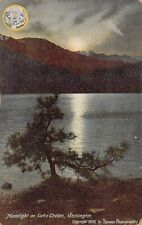 Lake Chelan WA Washington Moonlight Night Twilight View DB UNP Vtg Postcard B25 picture