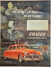 1949 Print Ad The Frazer Manhattan 4-Door Car The Pride of Willow Run Michigan picture