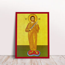Jesus Christ with Sword Full Body Greek Byzantine Orthodox handmade icon picture