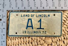 1972 Illinois MOTORCYCLE License Plate ALPCA Harley BMW Indian A1 picture