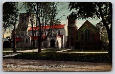 Norwalk Ohio~St Pauls Episcopal Church & Chapel~PM 1913~CS Bateham Vtg Postcard picture