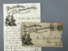 1869 Powers Patent AMERICAN CASED SHOT Gun Hunting Advertising Cover & Letter picture