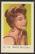 1962 SHIRLEY MacLAINE DUTCH NUMBERED GUM CARD SERIES EX #106 EX picture