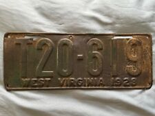 GOOD VINTAGE 1929 EXPIRED WEST VIRGINIA TRUCK LICENSE PLATE USA T20-619 picture