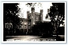c1940's University of Oklahoma Administration Building RPPC Photo Postcard picture
