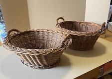 Pair of Vintage Small/ Medium Wicker Baskets picture