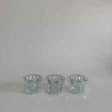 AS IS Reims France Glass Taper Candle Holder - Set of 3 - Round Bubble Profile picture