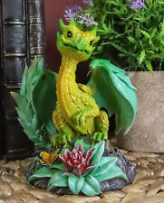 Fantasy Green Thumb Tropical Pineapple Dragon Statue Fairy Garden Collectible picture