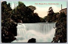 Falls Magog River Sherbrooke Quebec Canada Waterfall Cancel 1911 WOB PM Postcard picture