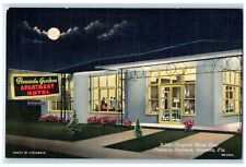 c1940s Tropical Moon Over Florasota Gardens Signage Sarasota Florida FL Postcard picture