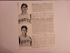 Smoky Burgess Dick Barone 1960 Pirates Team Issued YB Panel Sheet picture