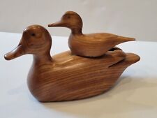 Vintage Wood Ducks Figurine Sculpture Set picture