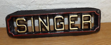 Original 1885 Antique SINGER MANFG. CO. Treadle Sewing Machine Logo Badge Emblem picture