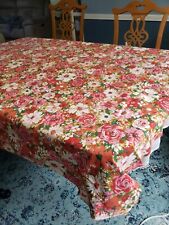 Vintage Floral Tablecloth MCM 1950's 80X56 MID Century Modern NEW picture