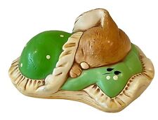 Pendelfin Snuggles Green Hand Painted Stonecraft Figurine 1985 Made In England picture