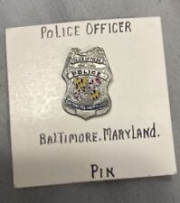 VTG Police Officer Baltimore Maryland Lapel Pin Hat Cop Badge Emergency Crew picture