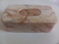 vintage brown marbled look lucite tissue box cover 70's earthy faux stone retro picture