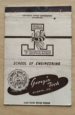 Georgia Tech School Of Engineering Logo Seal Bee Mascot Matchbook Cover Embossed picture