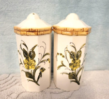 Porcelain/Ceramic Japanese Hand Painted Floral Salt and Pepper Shakers picture