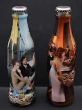 *WOW NUDE WOMAN ART Full 2006 Art of Dining Coca Cola 2 Bottle Set Coke Belgium picture