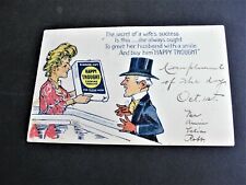 The secret of wife’s success-Ben Franklin 1cent-1906 Postmarked Comic Postcard.  picture