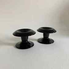 Pair of 2 Black Glass Candlesticks – Art Deco Style – 20th Century Design picture