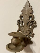 Vintage Wall Sconce Two Candle Holder heavy metal 13'' picture