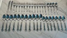 37 Reed Barton 18/0 Heritage Mint Ltd Rose Queen Stainless Flatware Bundle Lot picture